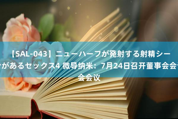 【SAL-043】ニューハーフが発射する射精シーンがあるセックス4 微导纳米：7月24日召开董事会会议